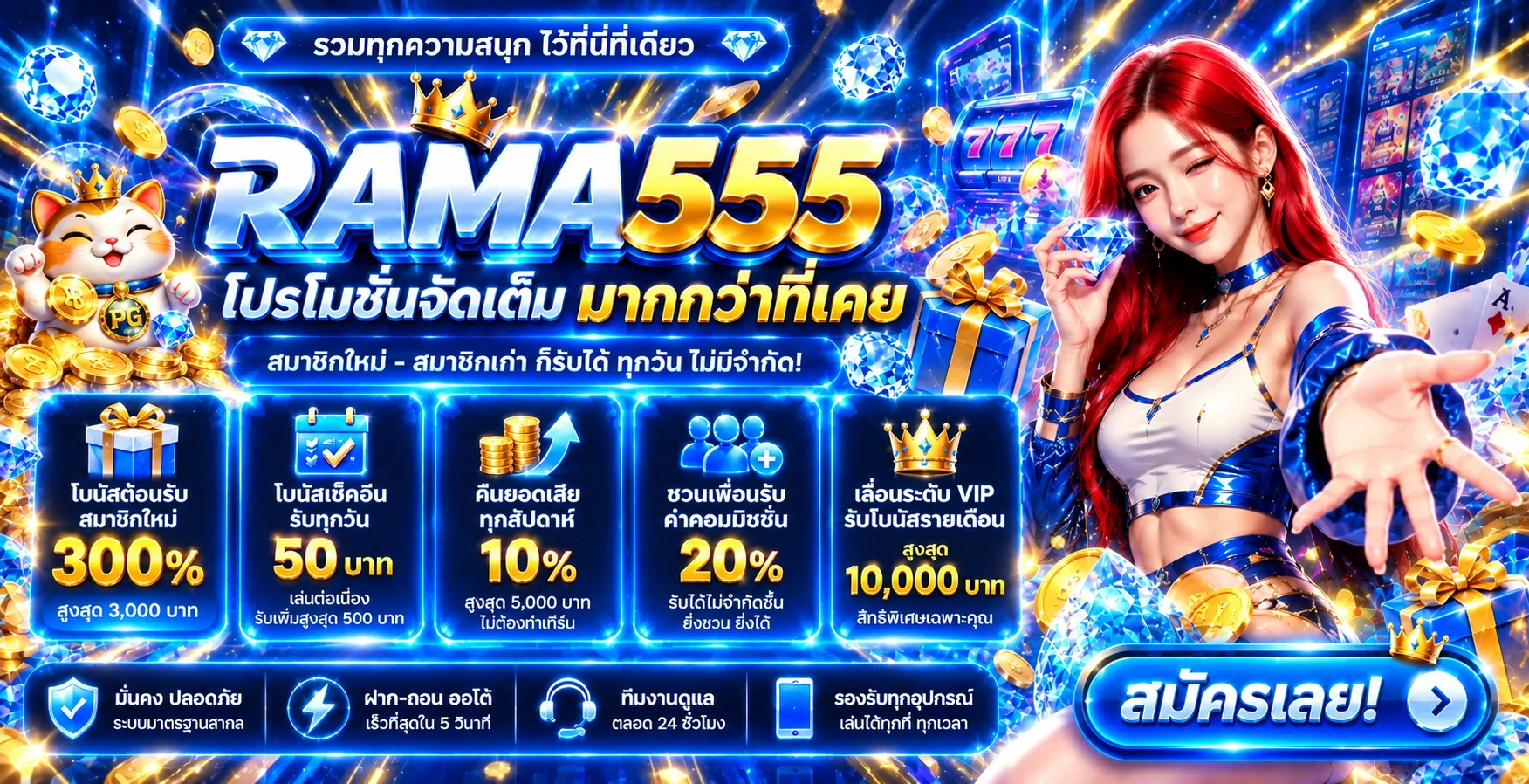 RAMA555 สล็อต โปรโมชั่นและหมวดเกมออนไลน์